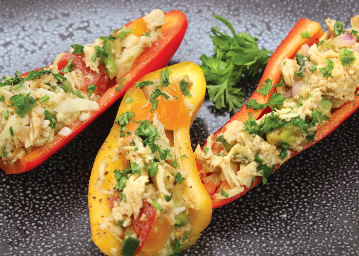 Tuna Avocado Stuffed Sweetpeps