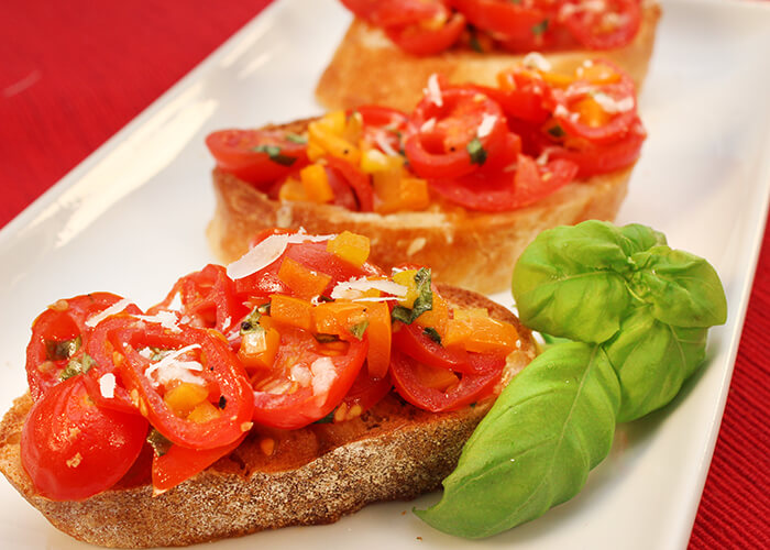 Tomato and Pepper Bruschetta