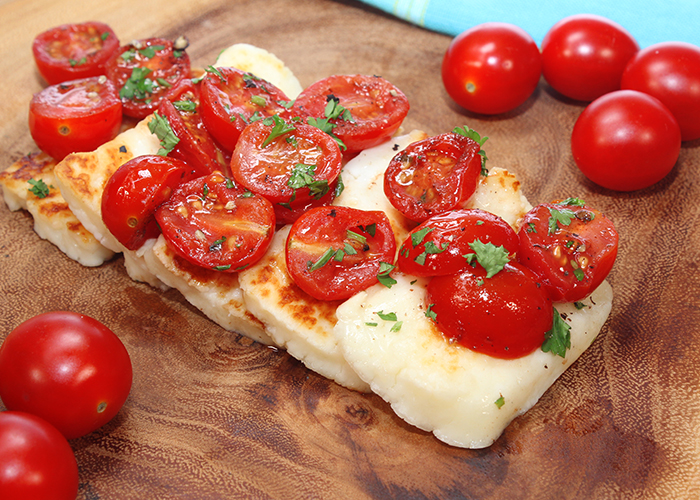 Grilled Halloumi with Sweetpops Tomatoes