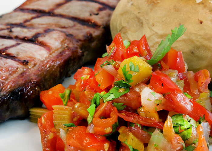 Grilled Steak with Tomato Chutney