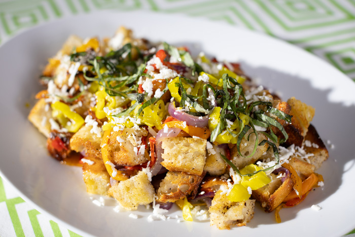Grilled Pepper & Onion Panzanella